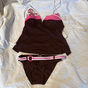 Hula Honey Pink and Brown Bikini Set